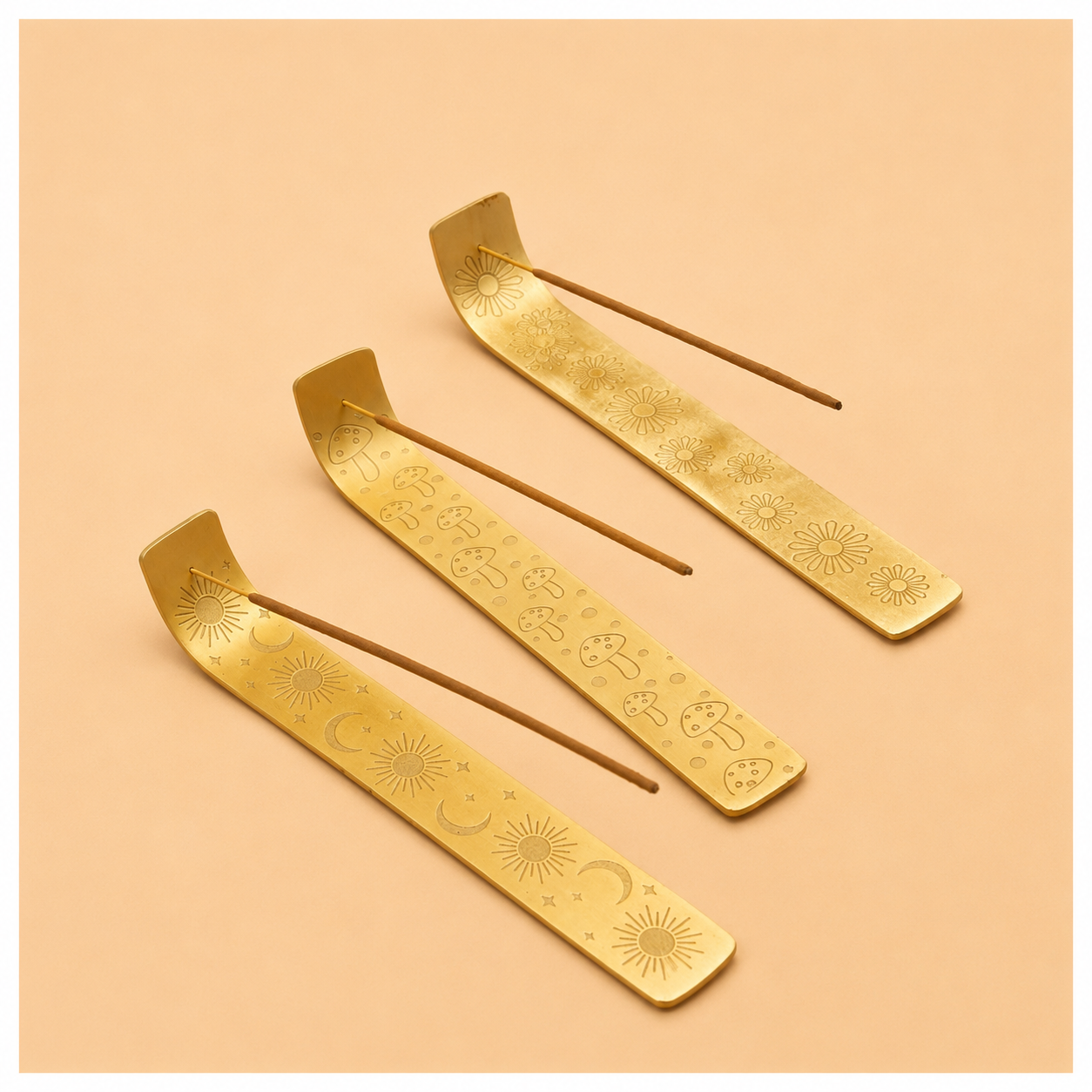 Gold Aluminium Incense Holder